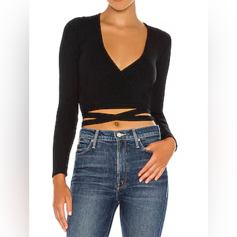 SNDYS Black Prima Knit Long Sleeve Top - Size S